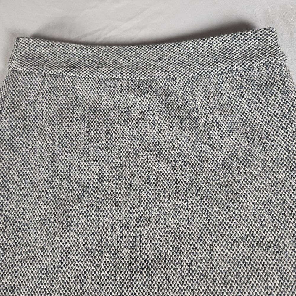 DKNY Wool Blend Tweed Mini Skirt Black White Lined Side Zip Women’s Small - Picture 4 of 9